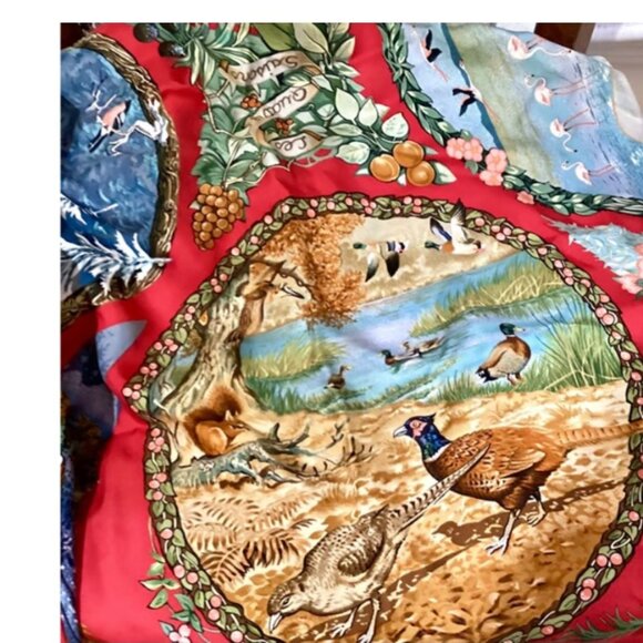 Hermes Les Quatre Saisons collectible colorful large silk scarf - Picture 6 of 9
